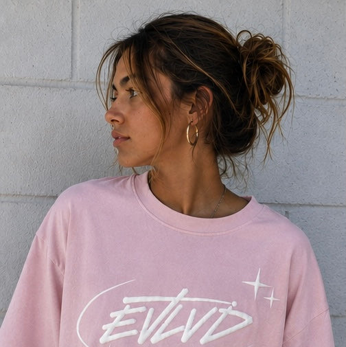 EVLVD Light Pink Oversized Tee
