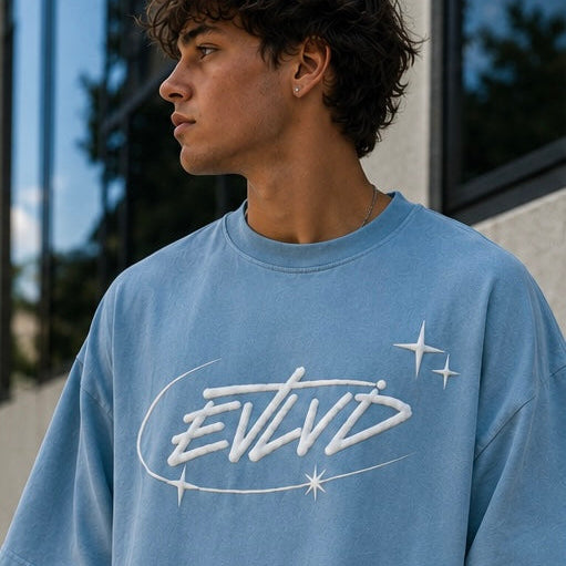 EVLVD Sky Blue Oversized Tee