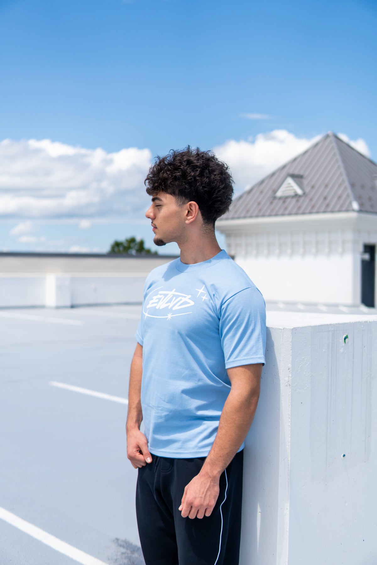 EVLVD Sky Blue Oversized Tee