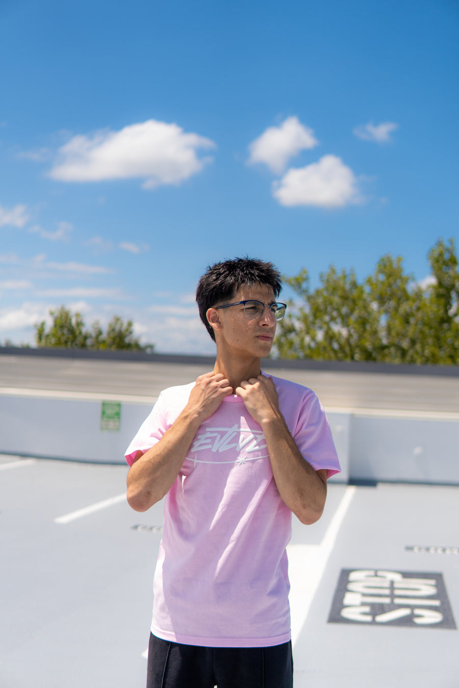 EVLVD Light Pink Oversized Tee